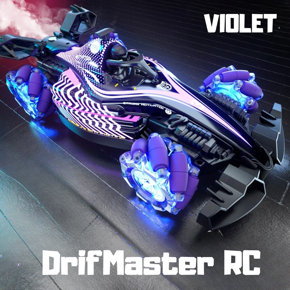 Voiture RC Drift 360° DriftMaster-Fumée Réelle, LED, Son, Télécommande & Bracelet Gestuel