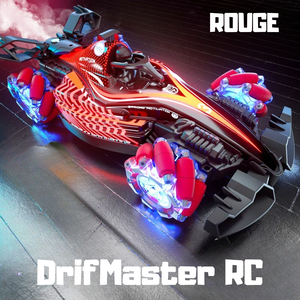 Voiture RC Drift 360° DriftMaster-Fumée Réelle, LED, Son, Télécommande & Bracelet Gestuel