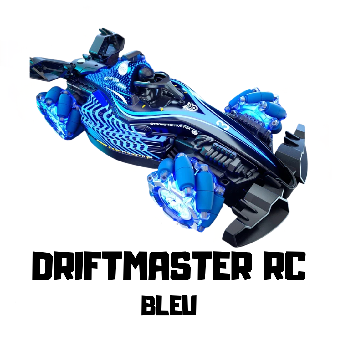 Voiture RC Drift 360° DriftMaster-Fumée Réelle, LED, Son, Télécommande & Bracelet Gestuel