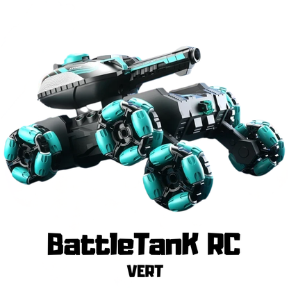 Tank RC Tout-Terrain avec Tir billes d'Eau-Fumée Réaliste, LED, Télécommande & Bracelet Gestuel