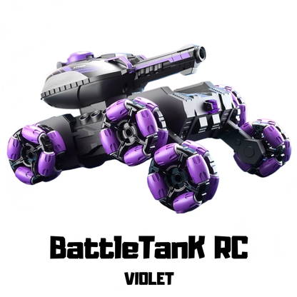 Tank RC Tout-Terrain avec Tir billes d'Eau-Fumée Réaliste, LED, Télécommande & Bracelet Gestuel