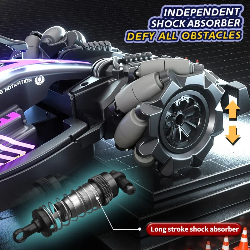 Voiture RC Drift 360° DriftMaster-Fumée Réelle, LED, Son, Télécommande & Bracelet Gestuel