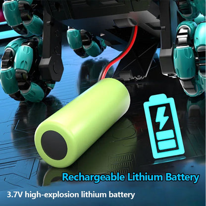 Tank RC Tout-Terrain avec Tir billes d'Eau-Fumée Réaliste, LED, Télécommande & Bracelet Gestuel